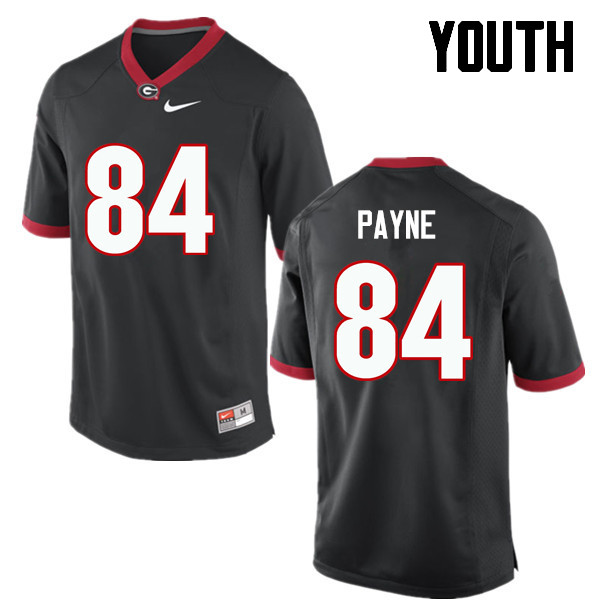 Youth Georgia Bulldogs #84 Wyatt Payne College Football Jerseys-Black - Click Image to Close